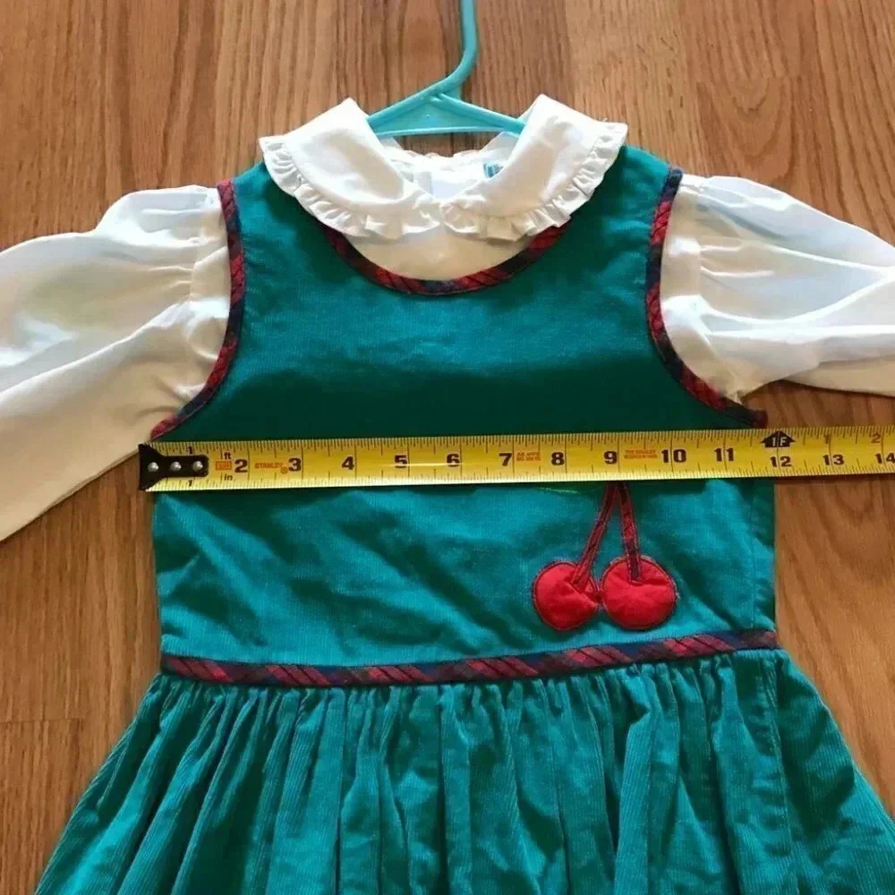 Toddler Dress and Shirt Cherries Corduroy Ruffles